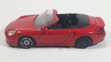 2011 Joy City Porsche 911 Turbo Cabriolet Convertible 1/43 Scale Red Die Cast Toy Car Vehicle