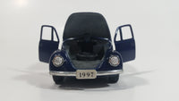 Rare Volkswagen Beetle Dark Blue 1/43 Scale Pull Back Motorized Friction Toy Car Vehicle with Opening Hood and Doors