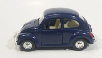 Rare Volkswagen Beetle Dark Blue 1/43 Scale Pull Back Motorized Friction Toy Car Vehicle with Opening Hood and Doors