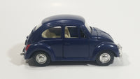 Rare Volkswagen Beetle Dark Blue 1/43 Scale Pull Back Motorized Friction Toy Car Vehicle with Opening Hood and Doors