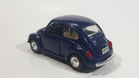 Rare Volkswagen Beetle Dark Blue 1/43 Scale Pull Back Motorized Friction Toy Car Vehicle with Opening Hood and Doors