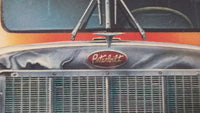 1979 Peterbilt Semi Truck with Thermoking Refrigerator Trailer 7 1/2" x 9 3/4" Print in Red Frame