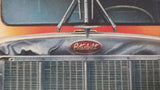 1979 Peterbilt Semi Truck with Thermoking Refrigerator Trailer 7 1/2" x 9 3/4" Print in Red Frame