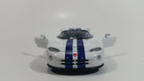 2010 Kinsmart Dodge Viper GTS R White with Blue Stripes Motorized Friction Pullback Die Cast Toy Luxury Sports Car Vehicle with Opening Doors KT 5039 1/36 Scale