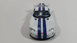 2010 Kinsmart Dodge Viper GTS R White with Blue Stripes Motorized Friction Pullback Die Cast Toy Luxury Sports Car Vehicle with Opening Doors KT 5039 1/36 Scale