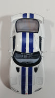 2010 Kinsmart Dodge Viper GTS R White with Blue Stripes Motorized Friction Pullback Die Cast Toy Luxury Sports Car Vehicle with Opening Doors KT 5039 1/36 Scale