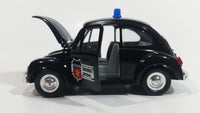 Sunnyside Superior Volkswagen Beetle Bug Police Highway Patrol SS5702 Black 1/43 Scale Pull Back Motorized Friction Toy Car Vehicle with Opening Hood and Doors