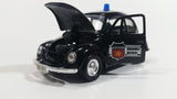 Sunnyside Superior Volkswagen Beetle Bug Police Highway Patrol SS5702 Black 1/43 Scale Pull Back Motorized Friction Toy Car Vehicle with Opening Hood and Doors