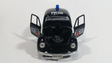 Sunnyside Superior Volkswagen Beetle Bug Police Highway Patrol SS5702 Black 1/43 Scale Pull Back Motorized Friction Toy Car Vehicle with Opening Hood and Doors