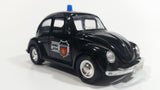 Sunnyside Superior Volkswagen Beetle Bug Police Highway Patrol SS5702 Black 1/43 Scale Pull Back Motorized Friction Toy Car Vehicle with Opening Hood and Doors