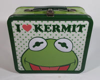 The Muppets I Heart Love Kermit The Frog Green and White Tin Metal Lunch Box