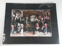 Gangster Collage of Television Movie Film Mob Mafia Bosses Signed Color Illustration 16" x 20" - Godfather Scarface The Sopranos - Signed by Artist