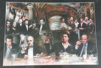 Gangster Collage of Television Movie Film Mob Mafia Bosses Signed Color Illustration 16" x 20" - Godfather Scarface The Sopranos - Signed by Artist