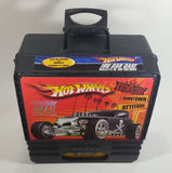 2010 Hot Wheels 100 Car Carry Case 1/64 Scale Black Die Cast Toy Car Vehicles Collectible with Wheels and Extending Pull Handle