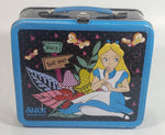 Disney Alice In Wonderland "Back" "That Way" Blue and Black Tin Metal Lunch Box