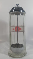 Tablecraft Coca-Cola Glass and Metal 11" Tall Straw Holder Beverage Collectible