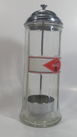 Tablecraft Coca-Cola Glass and Metal 11" Tall Straw Holder Beverage Collectible