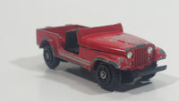 Vintage 1980s Yatming Jeep CJ7 Sky Red No. 1608 Die Cast Toy Car Vehicle (Missing Windshield)