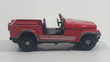 Vintage 1980s Yatming Jeep CJ7 Sky Red No. 1608 Die Cast Toy Car Vehicle (Missing Windshield)