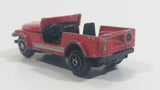 Vintage 1980s Yatming Jeep CJ7 Sky Red No. 1608 Die Cast Toy Car Vehicle (Missing Windshield)