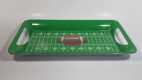 Gridiron Nation Green Football Field Themed Melamine Plastic Appetizer Serving Tray with Handles