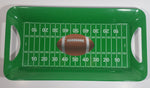 Gridiron Nation Green Football Field Themed Melamine Plastic Appetizer Serving Tray with Handles