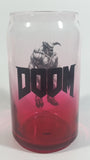 Doom Computer and Video Game Can Shaped Red and Clear 5 1/4" Tall Glass Cup