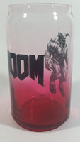 Doom Computer and Video Game Can Shaped Red and Clear 5 1/4" Tall Glass Cup