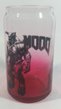 Doom Computer and Video Game Can Shaped Red and Clear 5 1/4" Tall Glass Cup