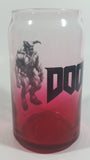 Doom Computer and Video Game Can Shaped Red and Clear 5 1/4" Tall Glass Cup