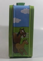 John Deere "Forever Farm" Tractor and Barn Themed Kids Tin Metal Lunch Box Farming Collectible