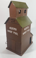 Alberta Wheat Pool Glass and Tin Metal Painted Brown Grain Elevator Candle Holder Western Canada Prairie Town Collectible