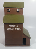 Alberta Wheat Pool Glass and Tin Metal Painted Brown Grain Elevator Candle Holder Western Canada Prairie Town Collectible