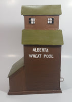 Alberta Wheat Pool Glass and Tin Metal Painted Brown Grain Elevator Candle Holder Western Canada Prairie Town Collectible