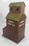 Alberta Wheat Pool Glass and Tin Metal Painted Brown Grain Elevator Candle Holder Western Canada Prairie Town Collectible