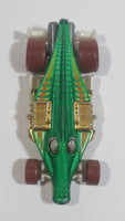 2011 Hot Wheels Thrill Racers Jungle Croc Rod Green and Gold Chrome Die Cast Toy Car Vehicle