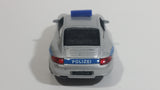 Welly Porsche 911 (997) Carrera S Police Cop Polizei 1/36 Scale Silver Grey Die Cast Motorized Friction Pullback Toy Car Vehicle with Opening Doors