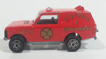 1980s Majorette Range Rover Fire Dept. District 3 Red No. 246 1/60 Scale Die Cast Toy Car Emergency Vehicle w/ Hitch