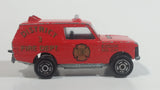 1980s Majorette Range Rover Fire Dept. District 3 Red No. 246 1/60 Scale Die Cast Toy Car Emergency Vehicle w/ Hitch