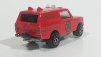 1980s Majorette Range Rover Fire Dept. District 3 Red No. 246 1/60 Scale Die Cast Toy Car Emergency Vehicle w/ Hitch