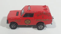 1980s Majorette Range Rover Fire Dept. District 3 Red No. 246 1/60 Scale Die Cast Toy Car Emergency Vehicle w/ Hitch