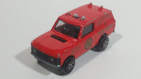 1980s Majorette Range Rover Fire Dept. District 3 Red No. 246 1/60 Scale Die Cast Toy Car Emergency Vehicle w/ Hitch