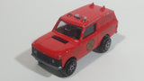 1980s Majorette Range Rover Fire Dept. District 3 Red No. 246 1/60 Scale Die Cast Toy Car Emergency Vehicle w/ Hitch