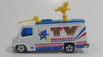 RealToy Matchbox Casting TV News Truck White TV Broadcast Die Cast Toy Car Vehicle