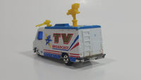 RealToy Matchbox Casting TV News Truck White TV Broadcast Die Cast Toy Car Vehicle