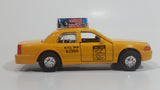 Shing Fat Welcome to N.Y.C. Yellow Taxi Cab Pullback Friction Motorized Die Cast Toy Car Vehicle with Opening Doors 1/40 Scale