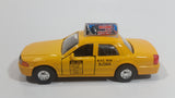 Shing Fat Welcome to N.Y.C. Yellow Taxi Cab Pullback Friction Motorized Die Cast Toy Car Vehicle with Opening Doors 1/40 Scale