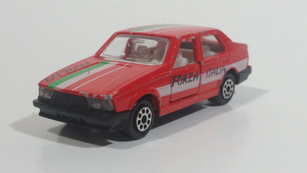 Majorette Alfa 75 Red No. 271 Forza Italia Die Cast Toy Car Vehicle with Opening Doors 1/55 Scale