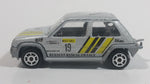 Rare HTF 1985 Majorette Renault Supercinq GT Turbo No. 205 Silver Grey Die Cast Toy Car Vehicle 1/51 Scale