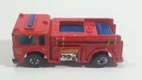 1982 Hot Wheels Fire Eater Red Fire Truck Die Cast Toy Car Vehicle - BW - Blue Lights